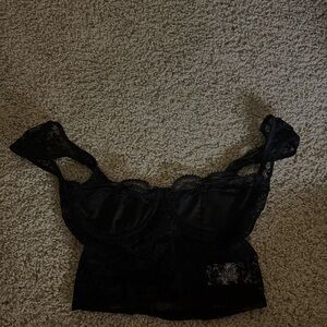 SHEIN Black Lace Bra Intimates Sleepwear